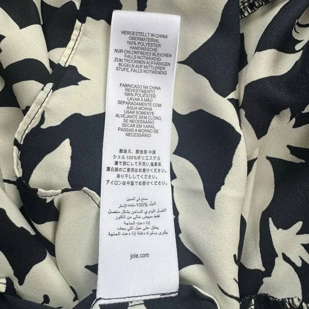 Joie Krystina Dress Sz M Ruffles Flutter Sleeve Summer White Black Floral $348 - Picture 13 of 13